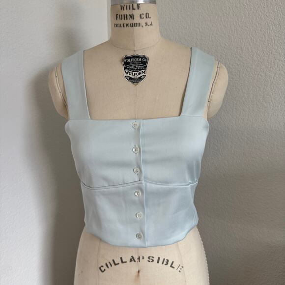 The Kooples Tops - The Kooples | NWT Baby Blue Button Detail Crop Top size 1/S